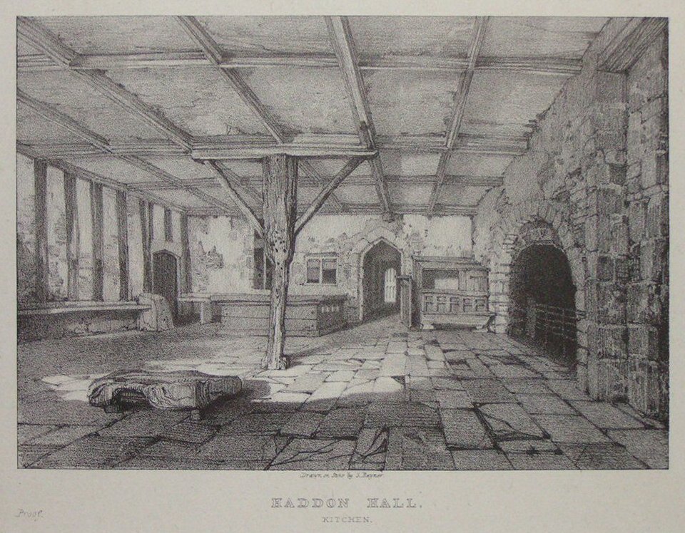 Lithograph - Haddon Hall Kitchin - 